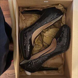 Cole Haan Black Sequin Heels